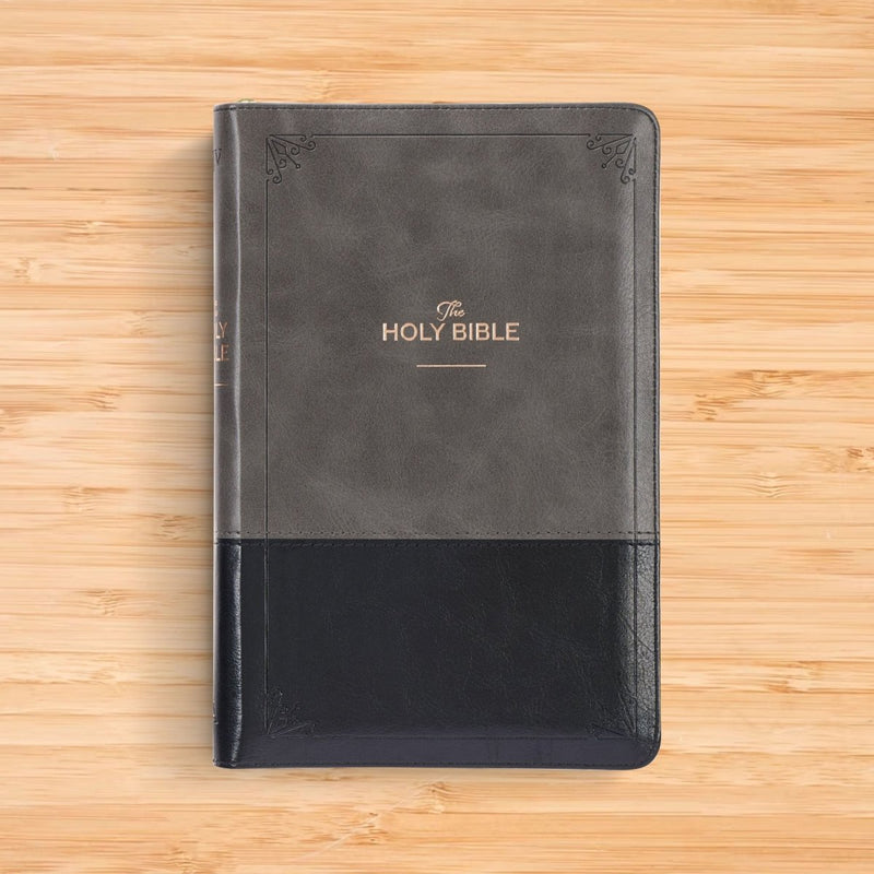 KJV Gray Black Standard Size Two Tone Holy Bible Small Print