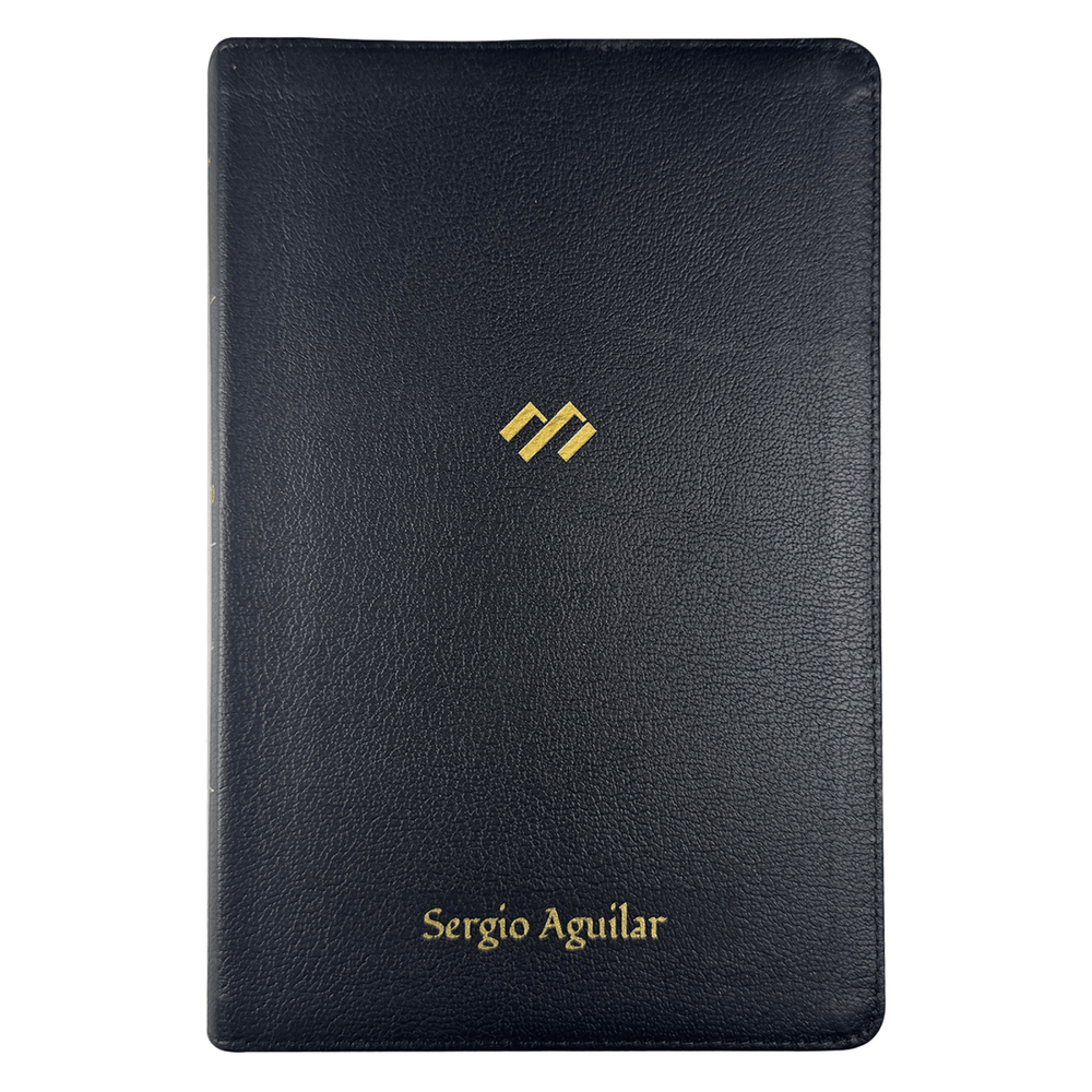 Santa Biblia de estudio en español personalizada con tu nombre | Tamaño de impresión mediano | RVR1960 | Cuero negro | Personalized RVR 1960 Spanish Holy Bible Leather Medium Print Study Bible Black | Shepherds Shelf