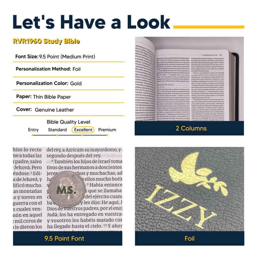 Actual interior sample of Thematic study Bible; image 2, example personalization