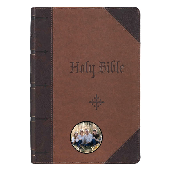 Your Color Photo Custom KJV Brown Study Size Holy Bible Giant Print