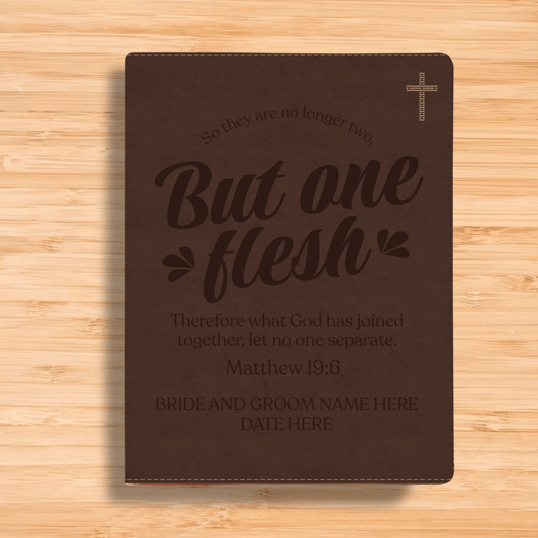 NIV Brown Standard Size Journaling Holy Bible Medium Print | Matthew 19:6