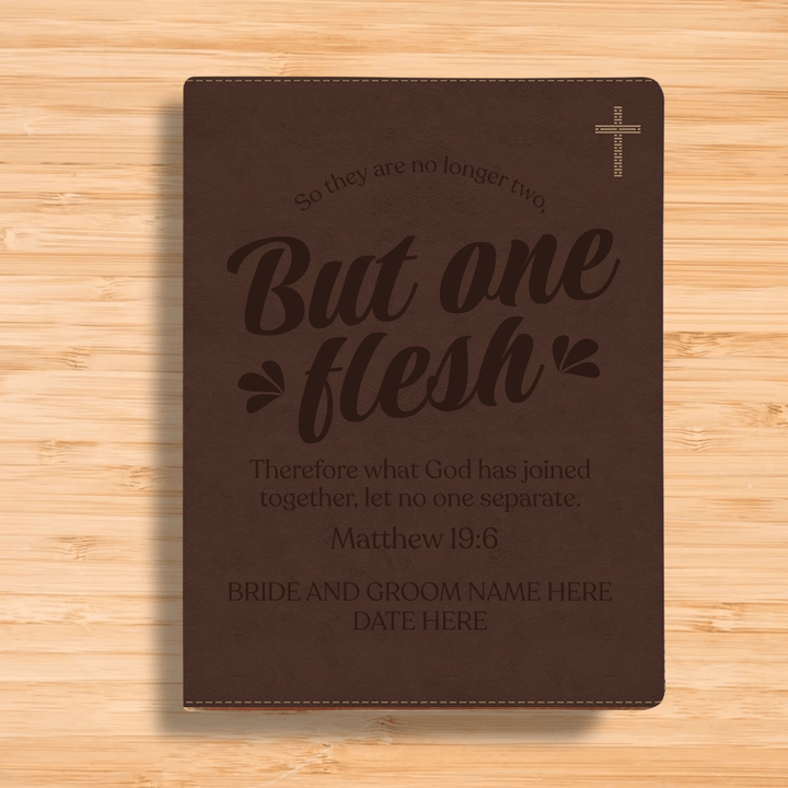 NIV Brown Standard Size Journaling Holy Bible Medium Print | Matthew 19:6