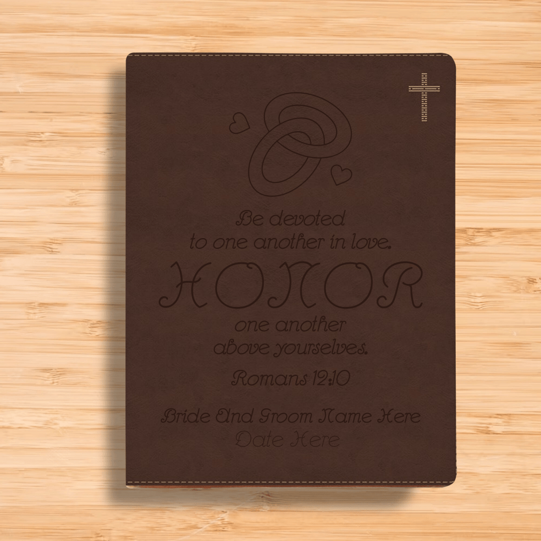 NIV Brown Standard Size Journaling Holy Bible Medium Print | Romans 12:10