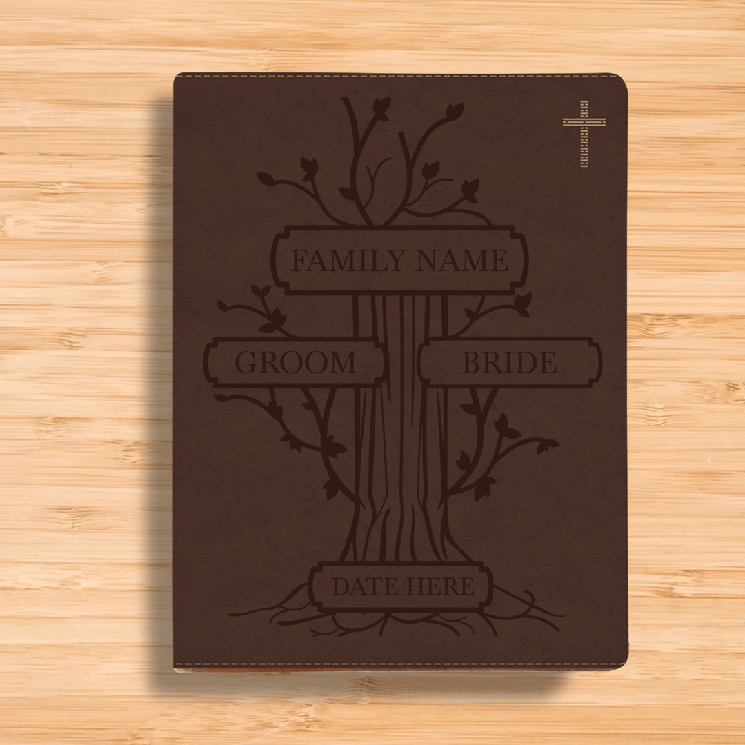 NIV Brown Standard Size Journaling Holy Bible Medium Print | Family Tree