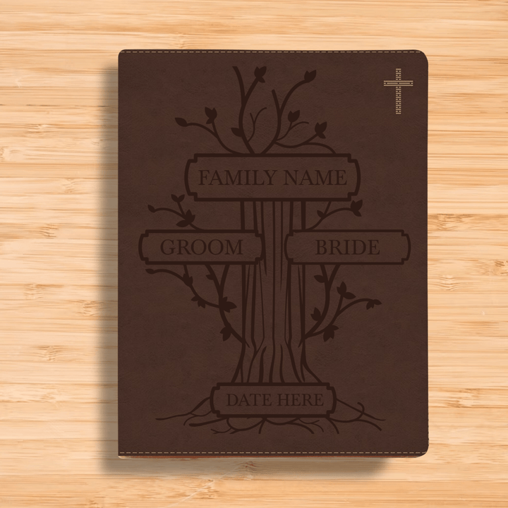 NIV Brown Standard Size Journaling Holy Bible Medium Print | Family Tree