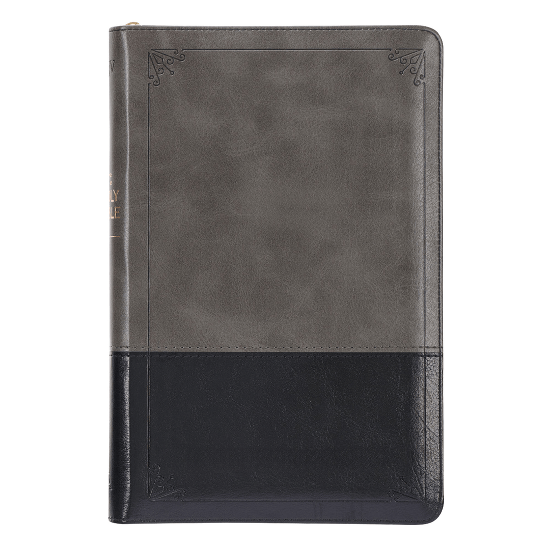 KJV Gray Black Standard Size Two Tone Holy Bible Small Print
