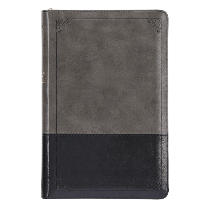 KJV Gray Black Standard Size Two Tone Holy Bible Small Print