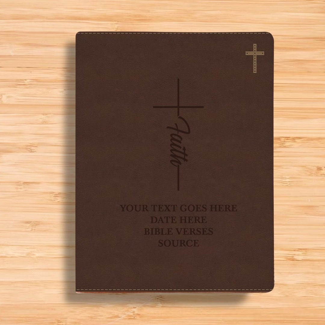 NIV Brown Standard Size Journaling Holy Bible Medium Print | Faith Cross