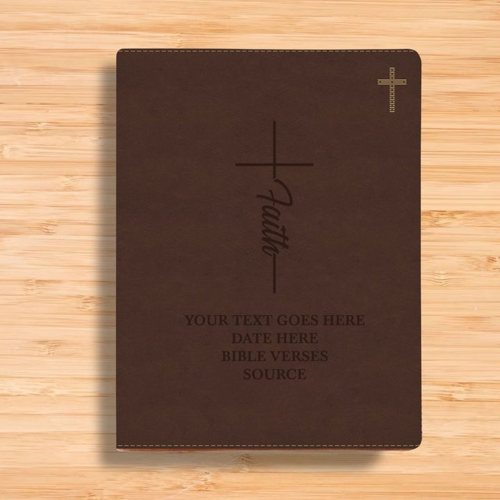 NIV Brown Standard Size Journaling Holy Bible Medium Print | Faith Cross
