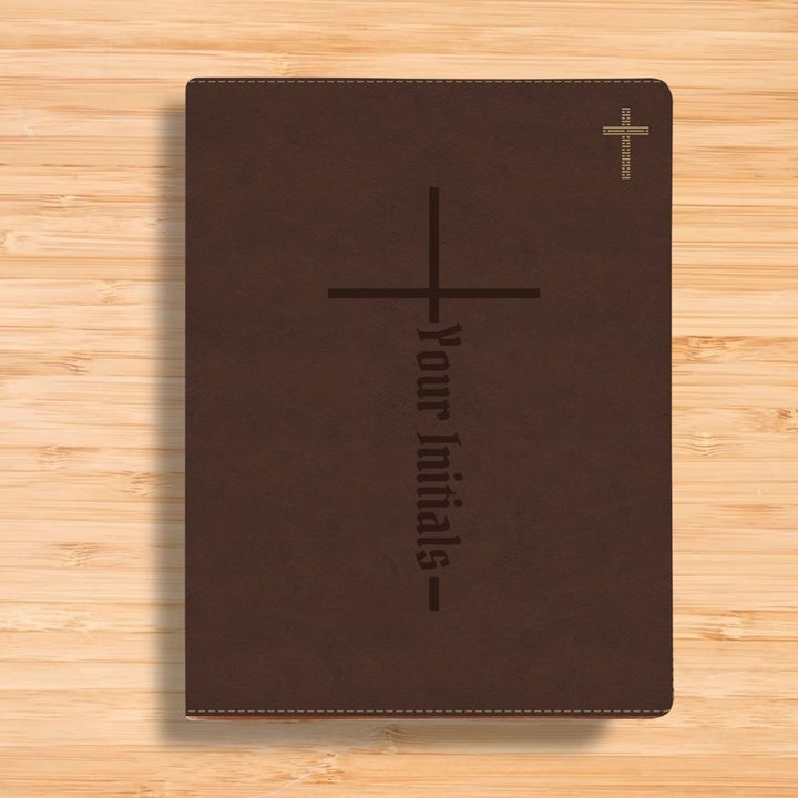 NIV Brown Standard Size Journaling Holy Bible Medium Print | Christian Cross