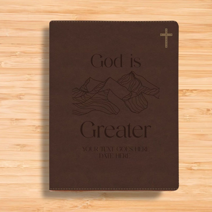 NIV Brown Standard Size Journaling Holy Bible Medium Print | God is Greater
