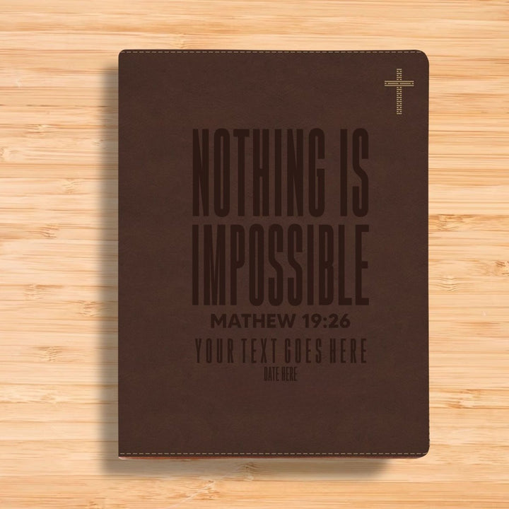 NIV Brown Standard Size Journaling Holy Bible Medium Print | Mathew 19:26