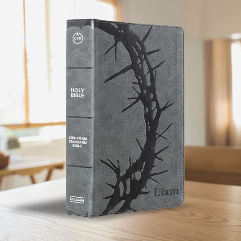 CSB Gray Standard Size Holy Bible Large Print | Crown of Thorns