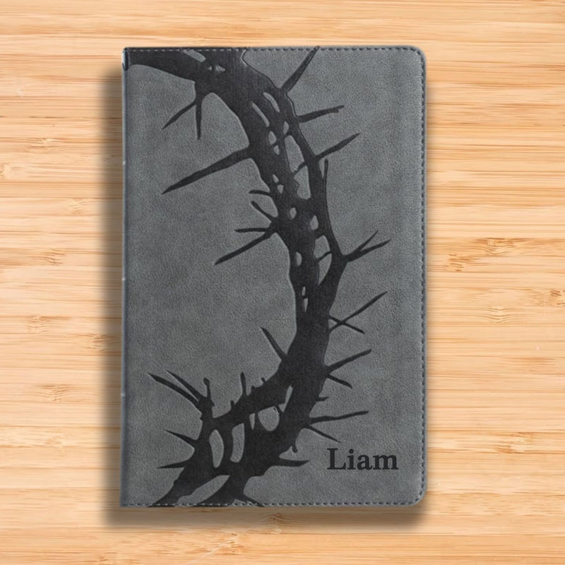 CSB Gray Standard Size Holy Bible Large Print | Crown of Thorns