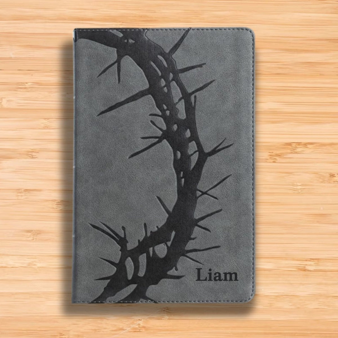 CSB Gray Standard Size Holy Bible Large Print | Crown of Thorns