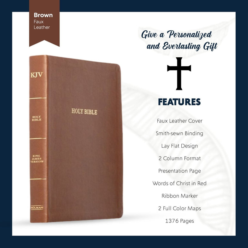 KJV Brown Standard Size Thinline Holy Bible Large Print