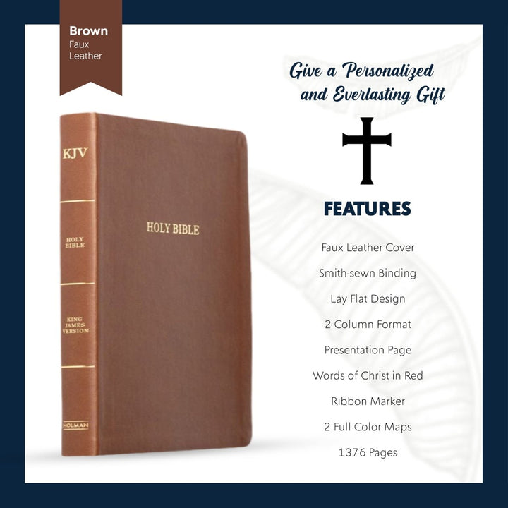 KJV Brown Standard Size Thinline Holy Bible Large Print