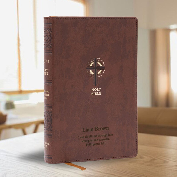 NRSV Brown Standard Size Sacraments of Initiation Edition Holy Bible Medium Print