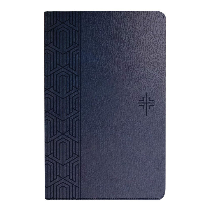 NLT Blue Standard Size Holy Bible Small Print | Geometric
