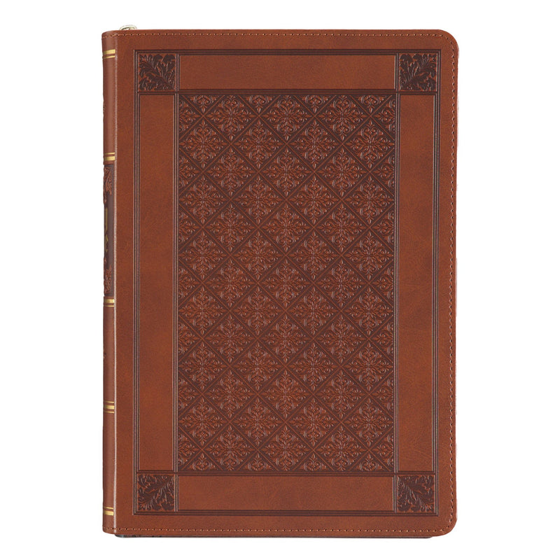 KJV Honey Brown Study Size Holy Bible Giant Print