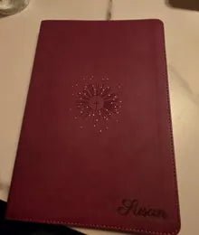 Burgundy Bible personalized with a name