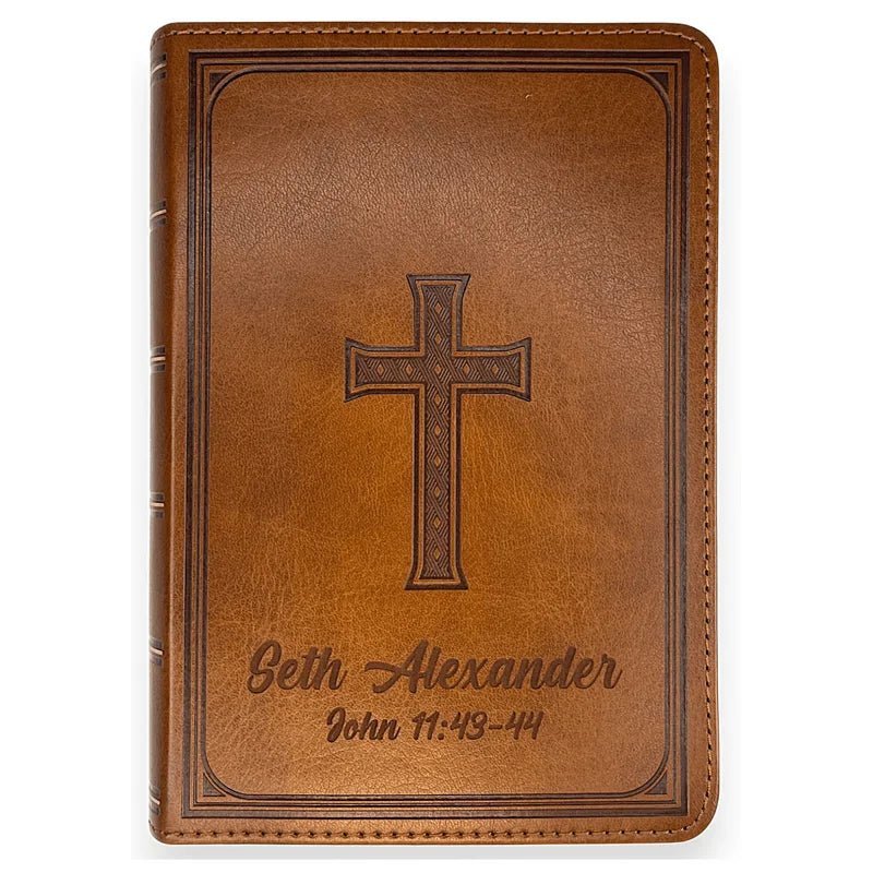 Compact brown personalized Bible