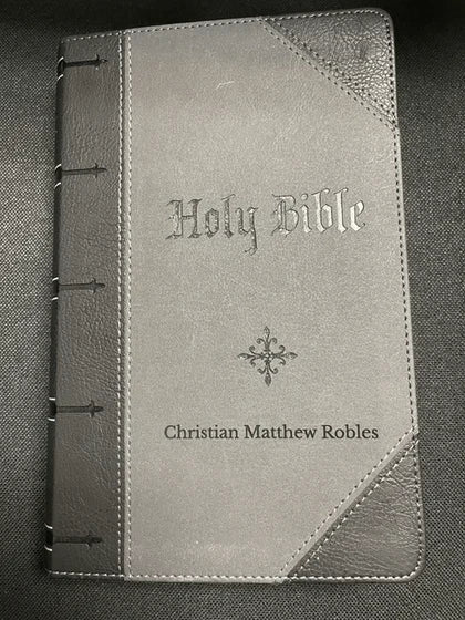 Personalized KJV Black Study Size Holy Bible Giant Print; customer photo by Sarah Robles