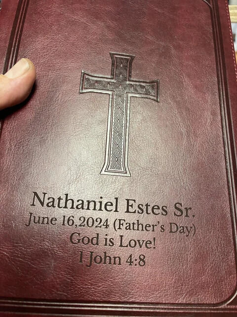 Customer photo of KJV Burgundy Standard Size Deluxe Holy Bible Medium Print, shared by Nathaniel Estes Jr. with this review