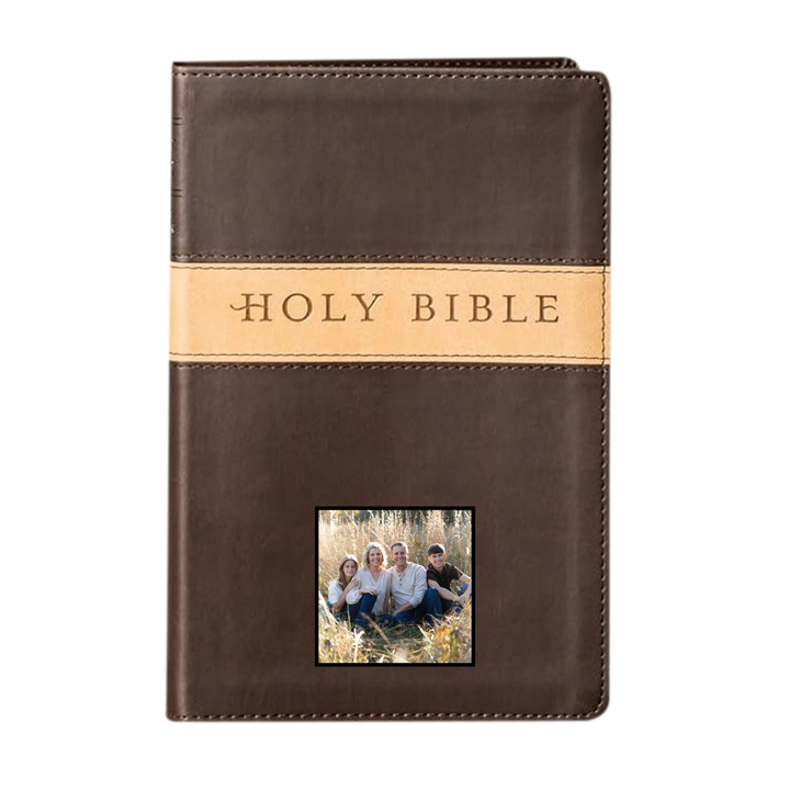 Your Color Photo NLT Brown Tan Standard Size Holy Bible Small Print