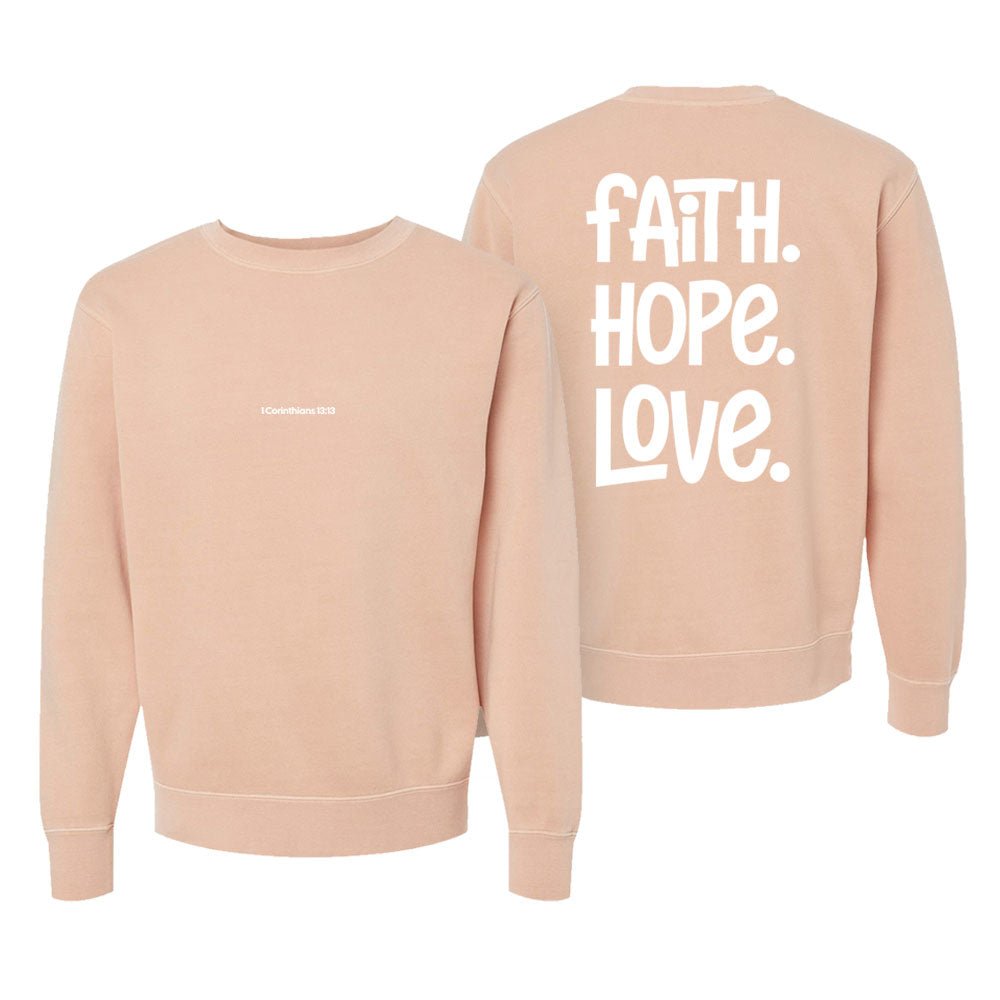 1 Corinthians 13:13 Unisex Pigment - Dyed Crewneck Sweatshirt - Shepherds Shelf