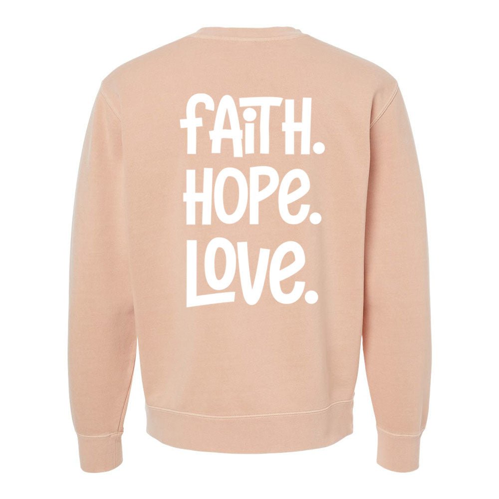 1 Corinthians 13:13 Unisex Pigment - Dyed Crewneck Sweatshirt - Shepherds Shelf