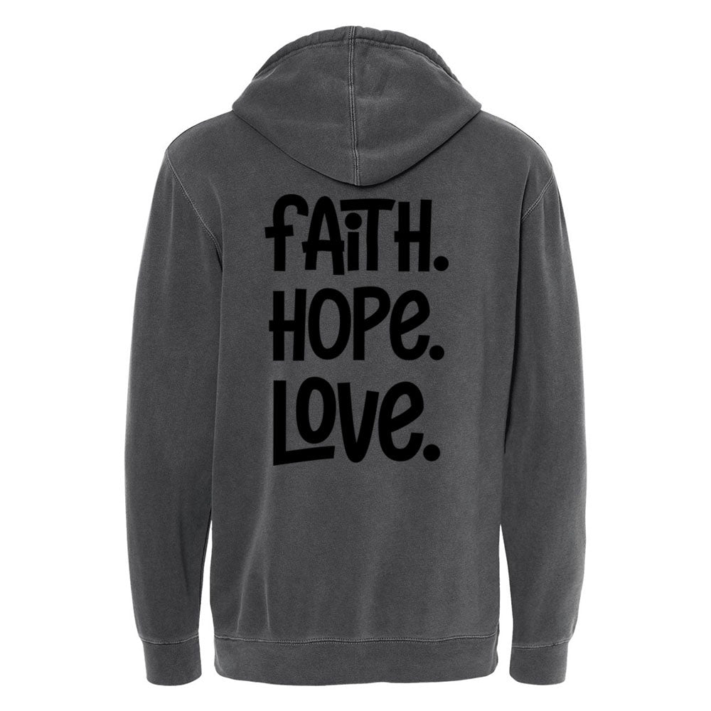 1 Corinthians 13:13 Unisex Pigment - Dyed Hoodie Sweatshirt - Shepherds Shelf