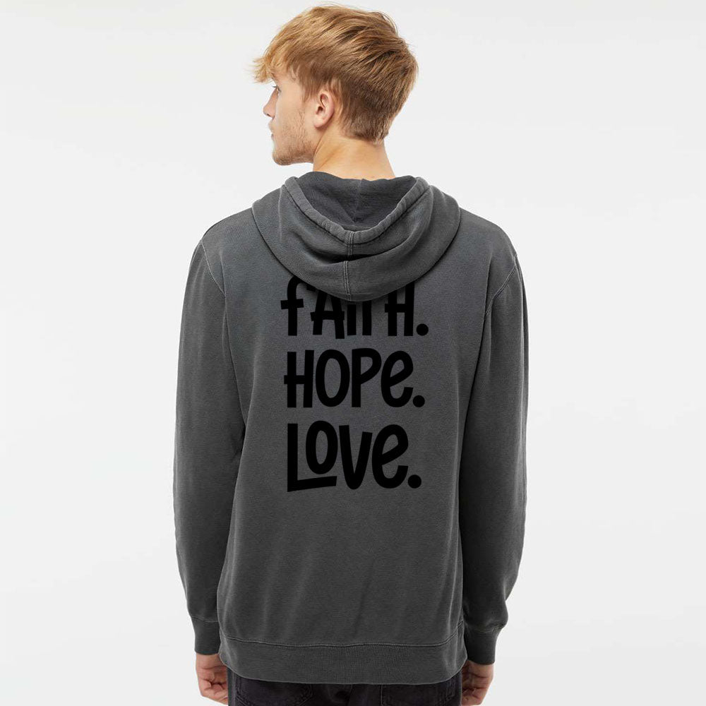 1 Corinthians 13:13 Unisex Pigment - Dyed Hoodie Sweatshirt - Shepherds Shelf