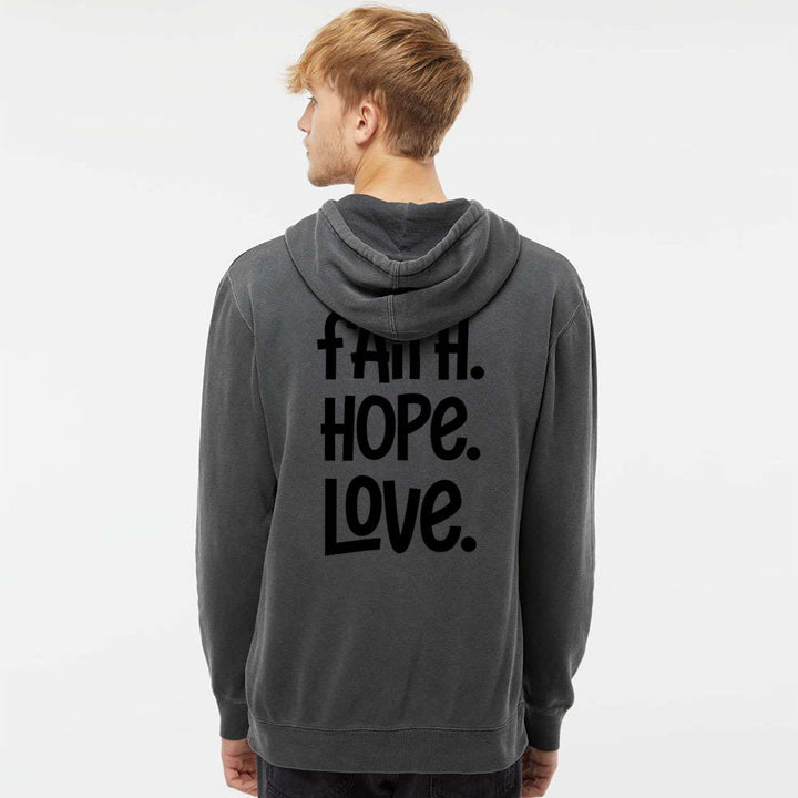 1 Corinthians 13:13 Unisex Pigment - Dyed Hoodie Sweatshirt - Shepherds Shelf