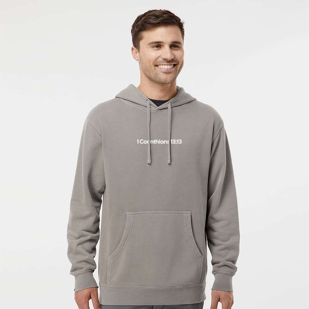 1 Corinthians 13:13 Unisex Pigment - Dyed Hoodie Sweatshirt - Shepherds Shelf