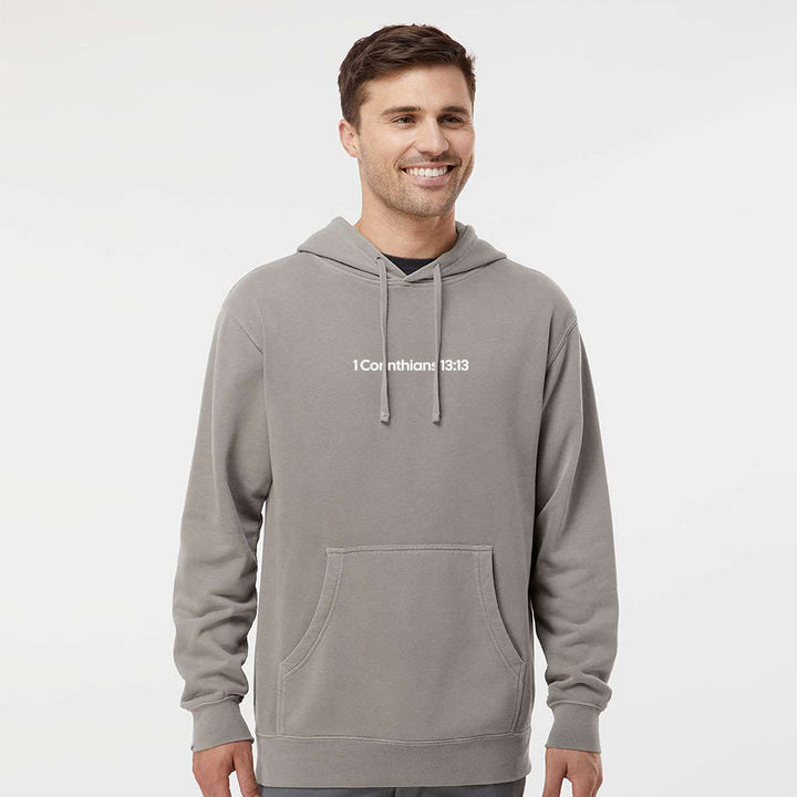 1 Corinthians 13:13 Unisex Pigment - Dyed Hoodie Sweatshirt - Shepherds Shelf