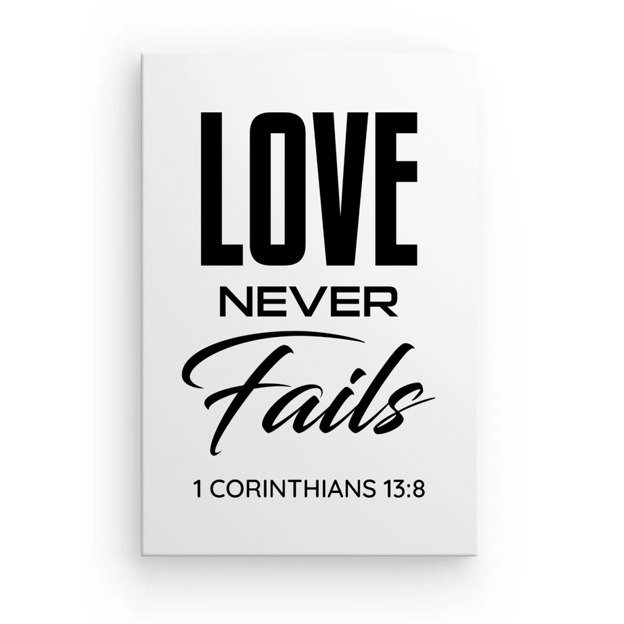 1 CORINTHIANS 13:8 Framed Canvas - Shepherds Shelf