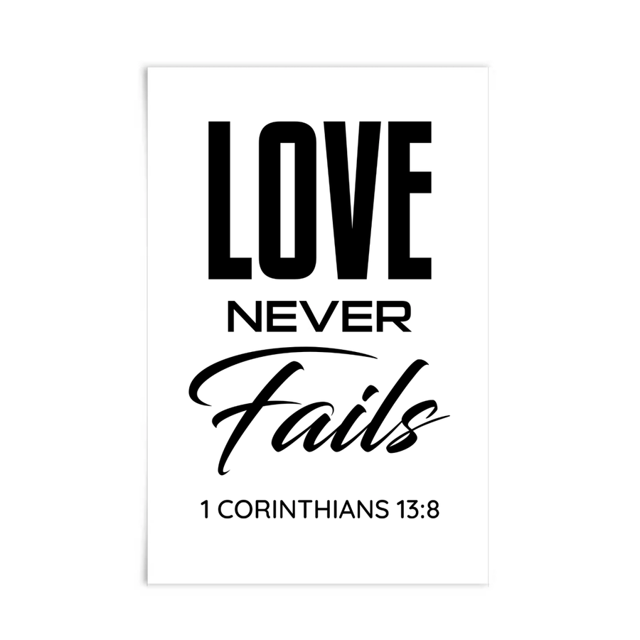 1 Corinthians 13:8 Scripture Poster - Shepherds Shelf