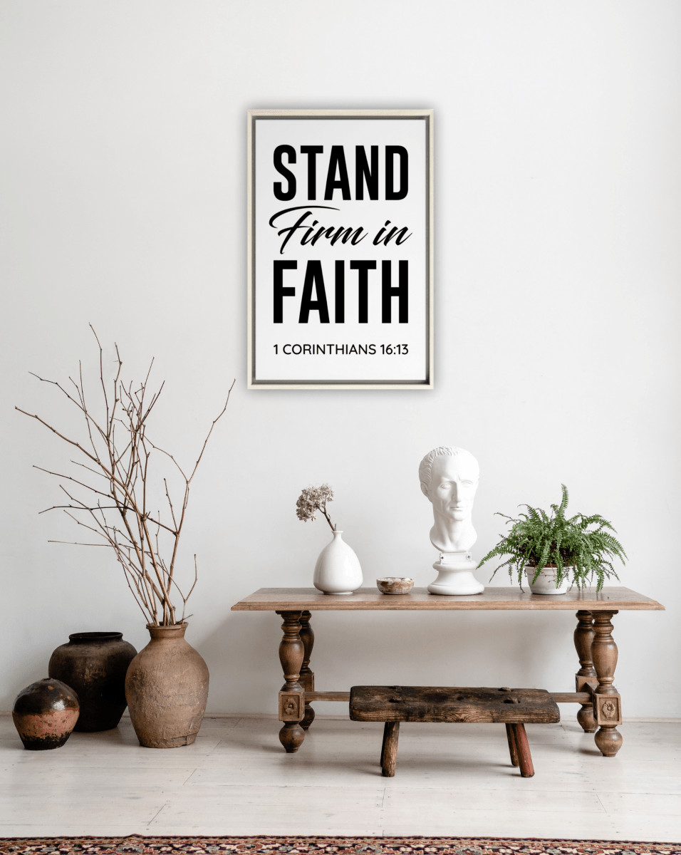 1 CORINTHIANS 16:13 Framed Canvas - Shepherds Shelf