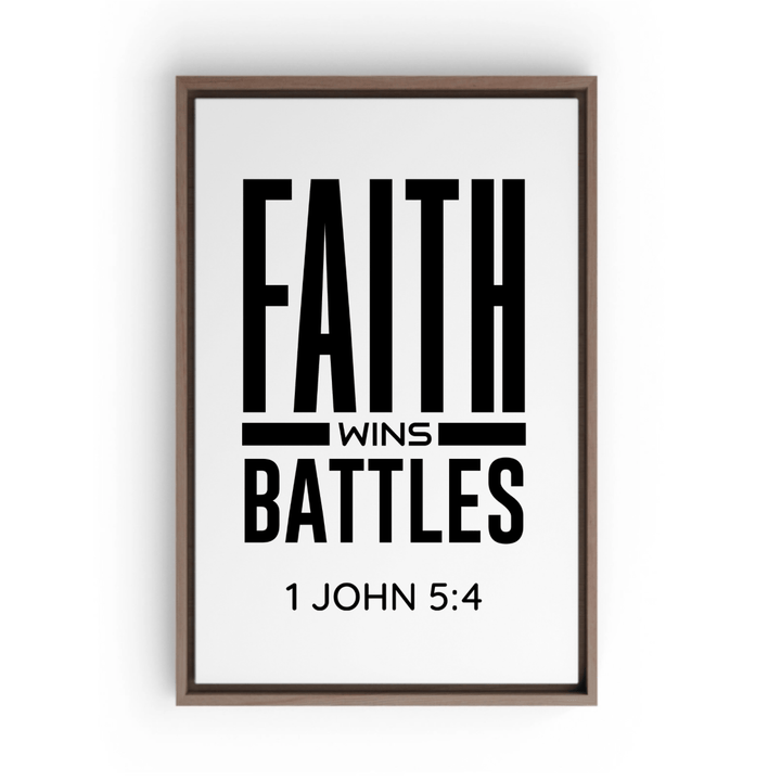 1 JOHN 5:4 Framed Canvas - Shepherds Shelf