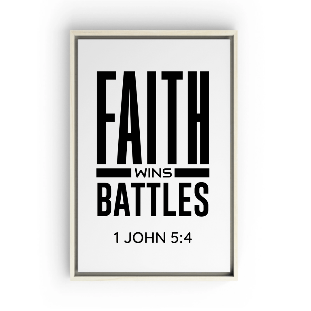 1 JOHN 5:4 Framed Canvas - Shepherds Shelf