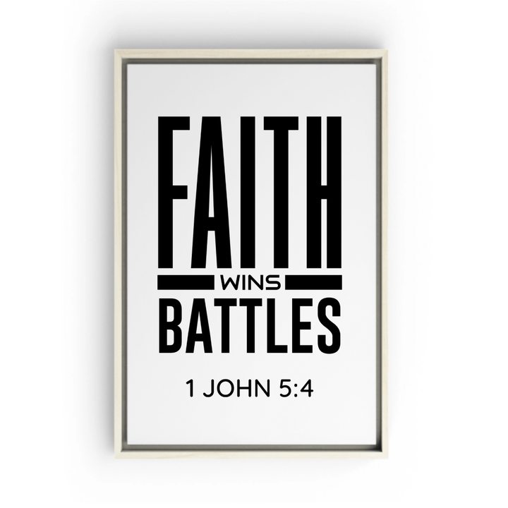 1 JOHN 5:4 Framed Canvas - Shepherds Shelf