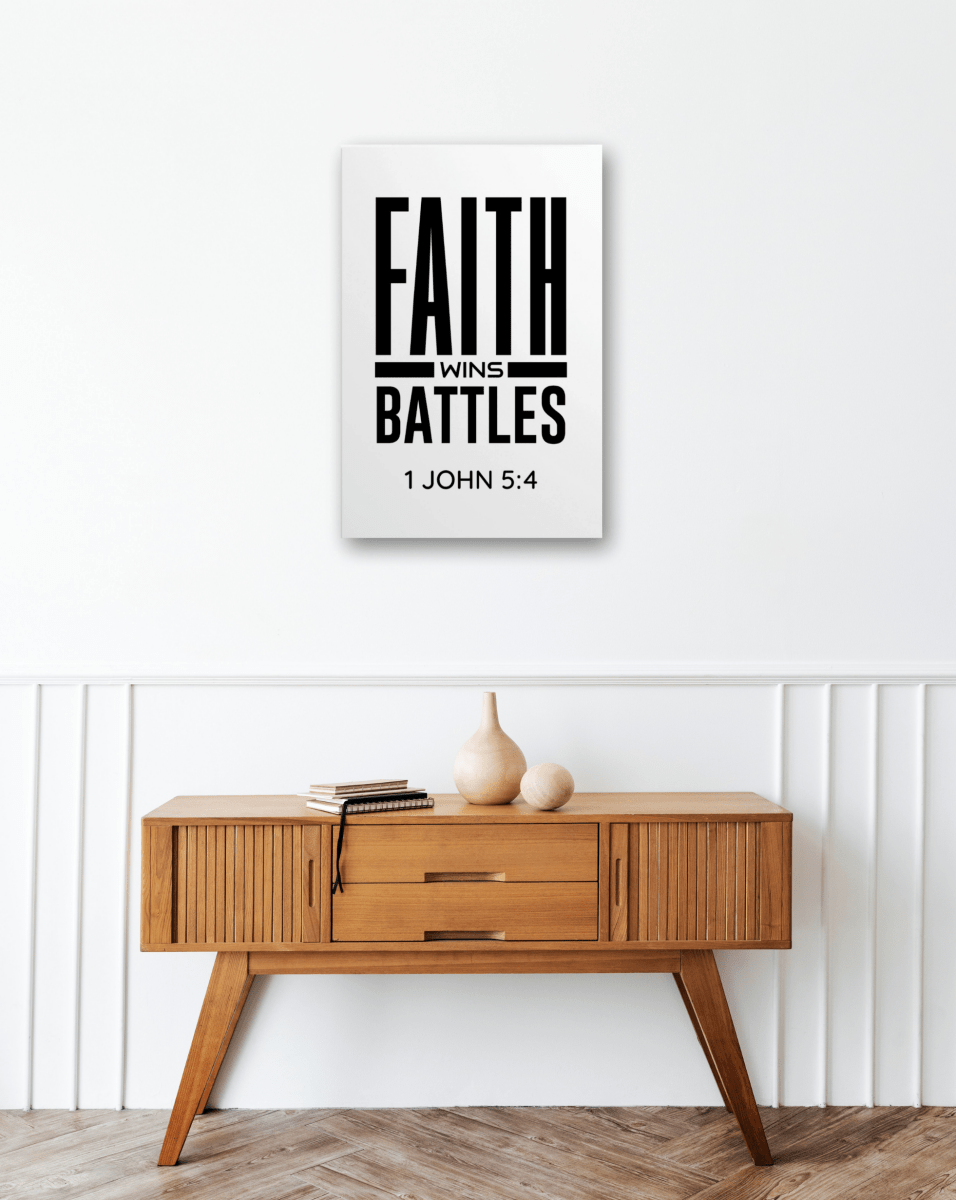 1 JOHN 5:4 Framed Canvas - Shepherds Shelf