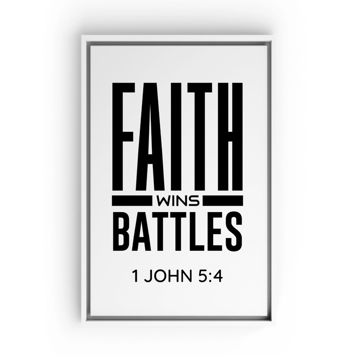 1 JOHN 5:4 Framed Canvas - Shepherds Shelf