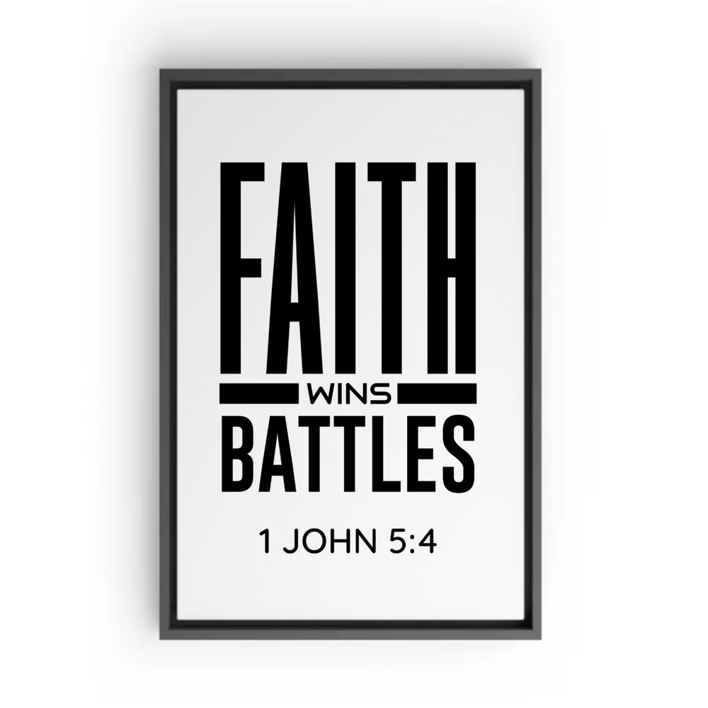 1 JOHN 5:4 Framed Canvas - Shepherds Shelf