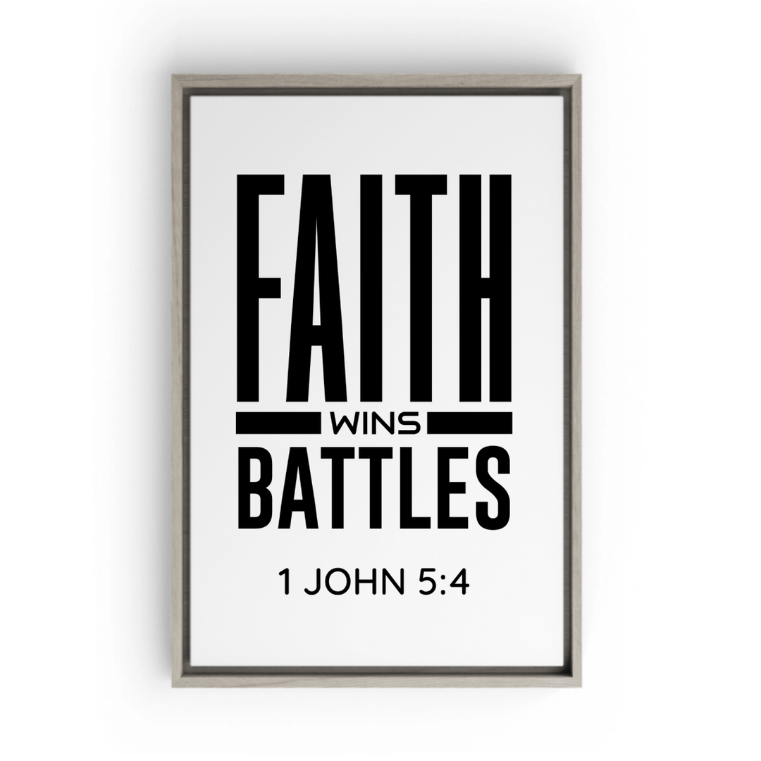 1 JOHN 5:4 Framed Canvas - Shepherds Shelf