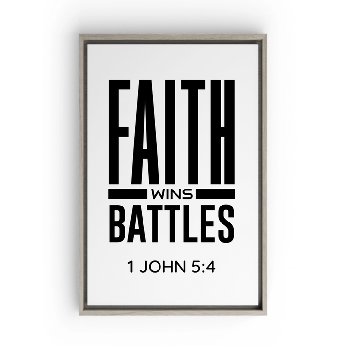 1 JOHN 5:4 Framed Canvas - Shepherds Shelf