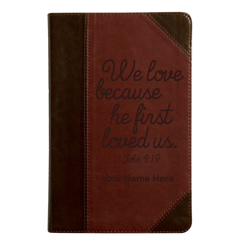 ESV Brown Standard Size Thinline Holy Bible Medium Print | 1 John 4:19