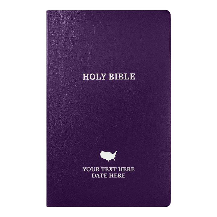 Personalized KJV Small Print Purple Bible with God Bless America Design | Shepherds Shelf