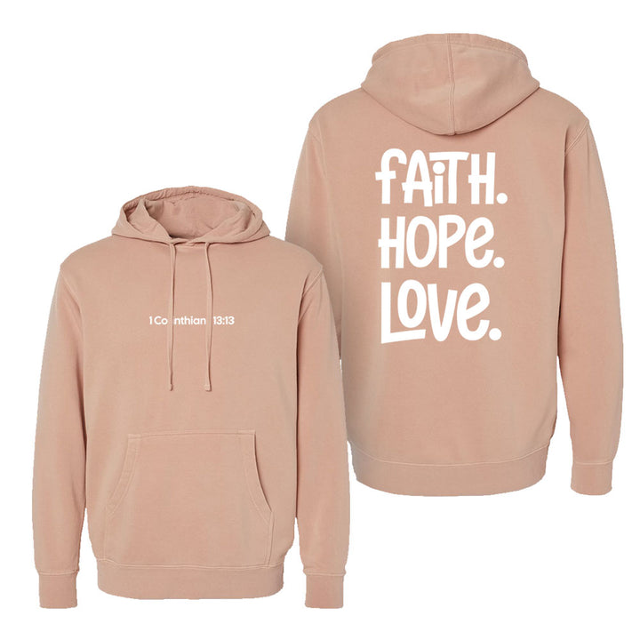 1 Corinthians 13:13 Unisex Pigment-Dyed Hoodie Sweatshirt